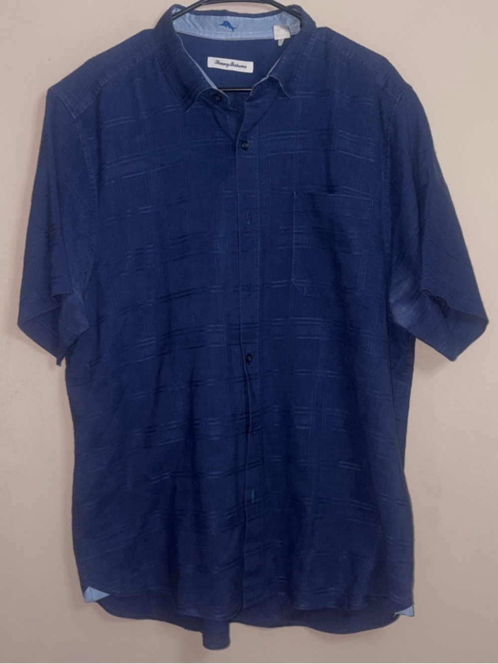 Tommy Bahama Men's Short Sleeve Linen Button-Down Shirt - Navy XL